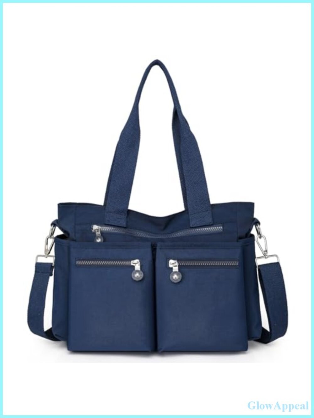 Canvas Crossbody Tote Bag Multi-Pocket Women Work